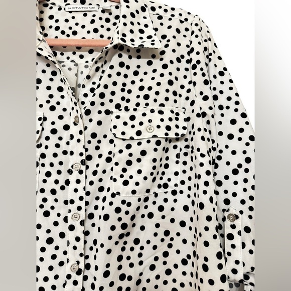 Notations Polka Dot Blouse Size Medium - Picture 4 of 7